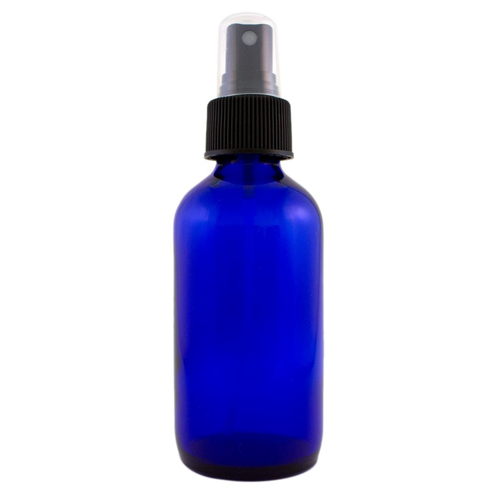 4 fl oz Cobalt Blue Glass Bottle with Black Spray Cap