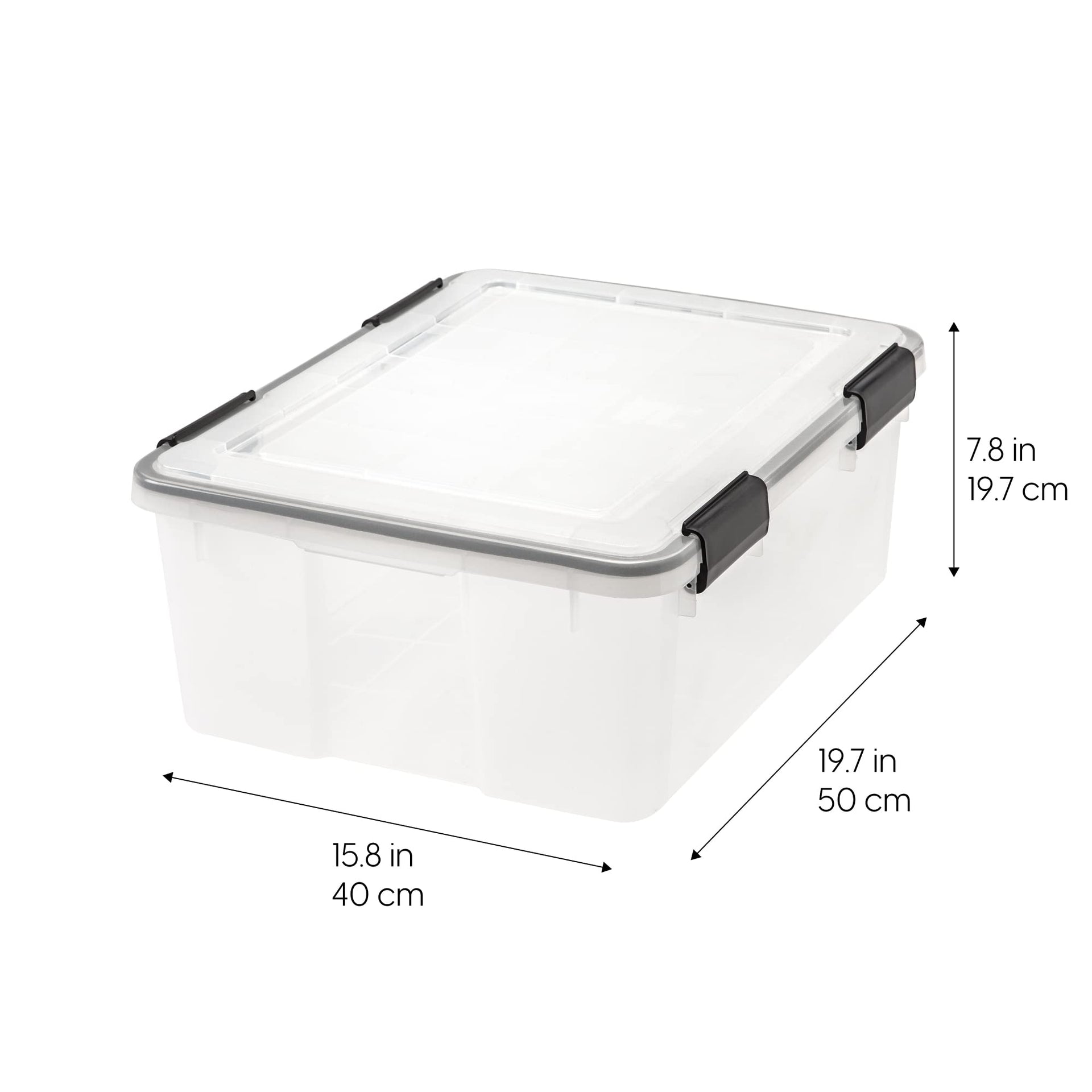 30 Quart WEATHERPRO Plastic Storage Box with Durable Lid and Seal and Secure Latching Buckles