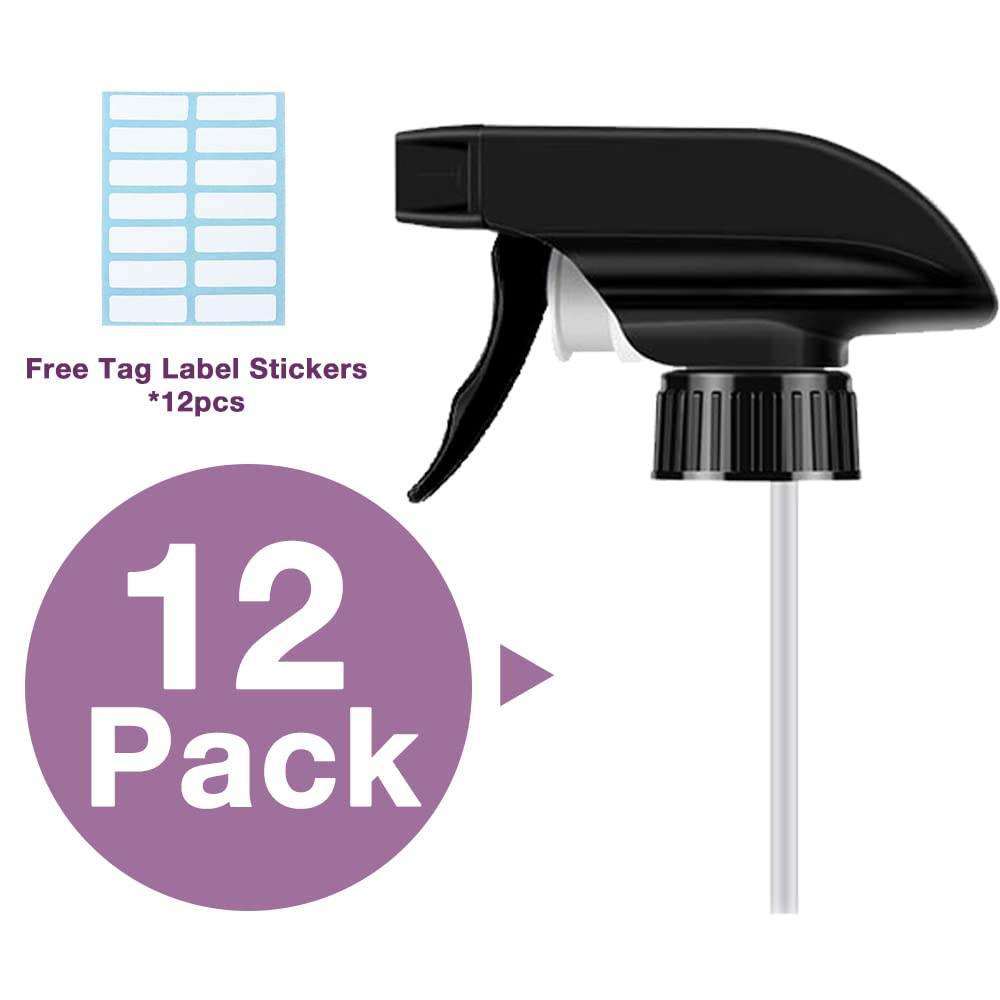 12PCS Spray Bottle Nozzle Trigger Sprayer for Bottles (12 Count)