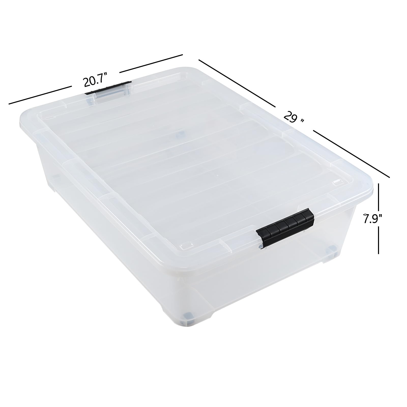 3 Pack 50 Quart Under the Bed Low Profile Storage Boxes (3 Count)