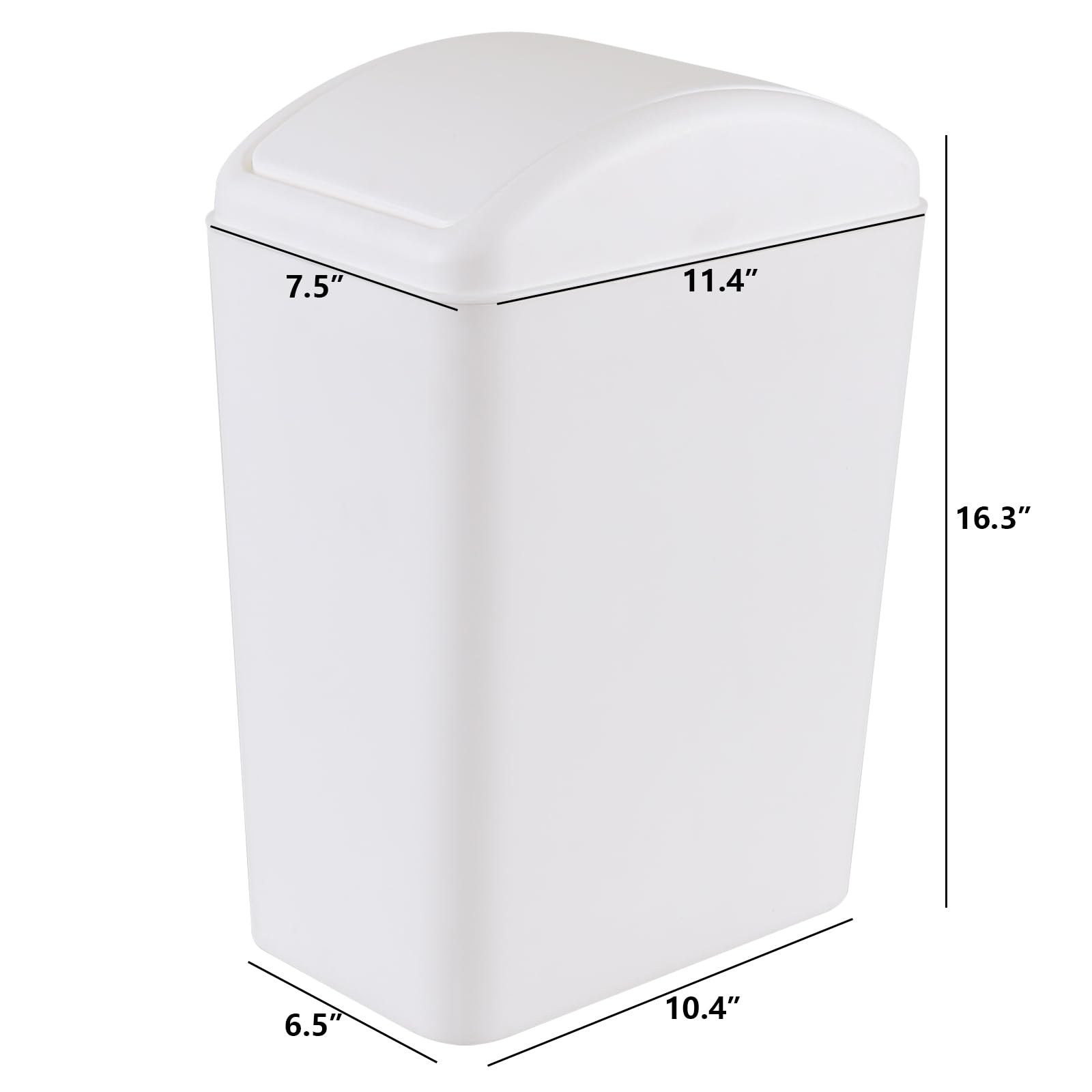 4.5 Gallon Plastic Swing Top Garbage Can (3 Count)