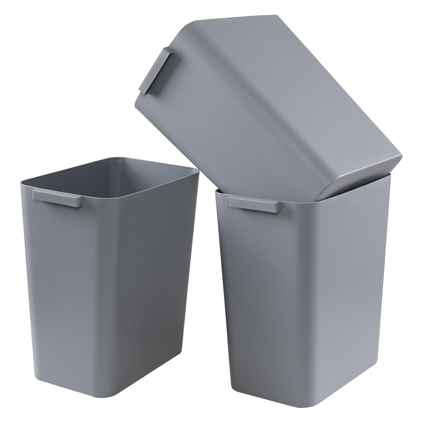 Pack of 3 Rectangular Office Wastebasket Trash Can (3 Count)
