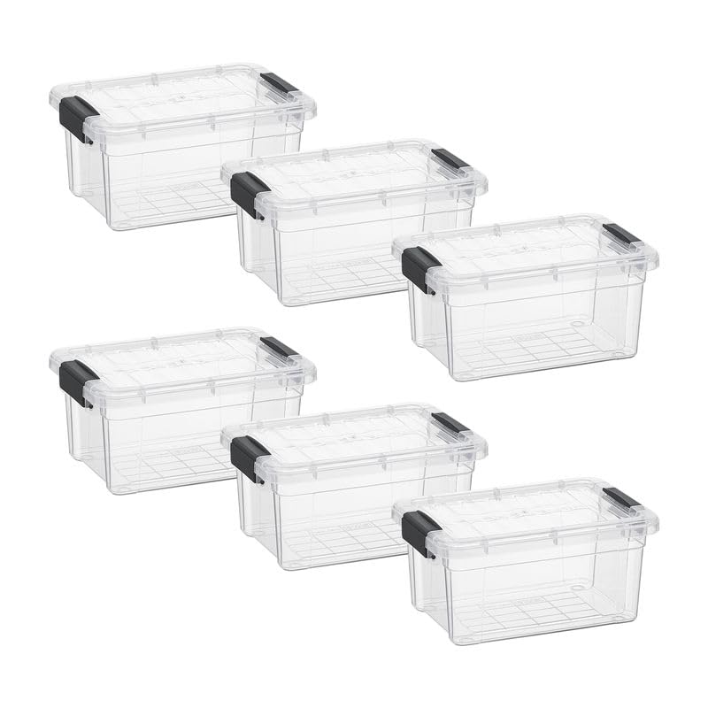 Clear Storage Boxes with Lids (6 Count)