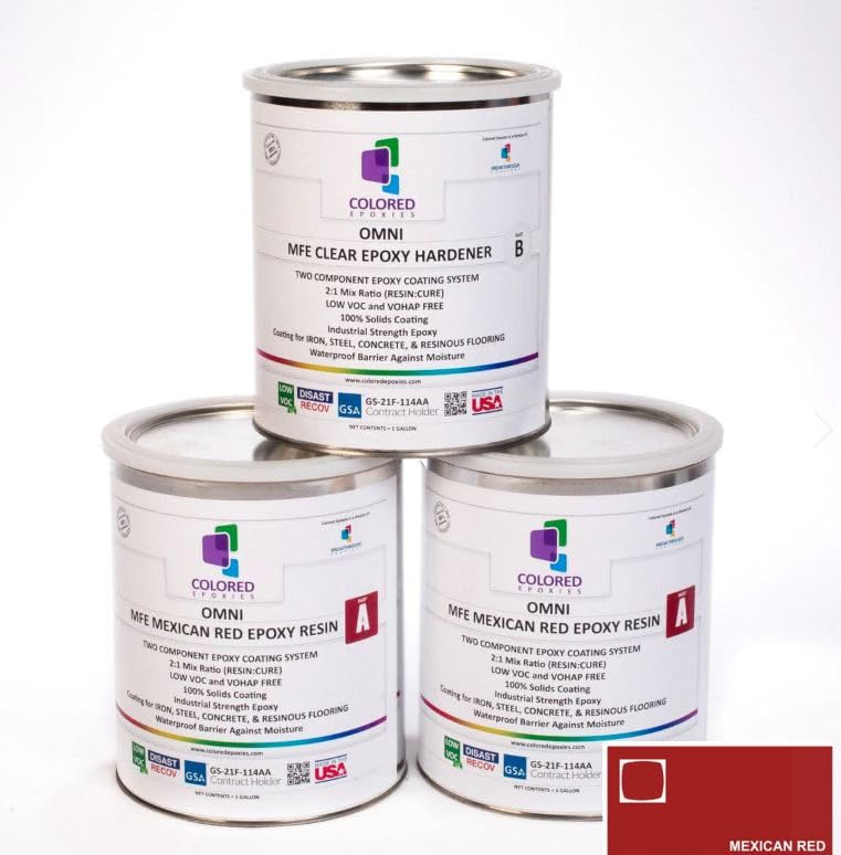 Mexican Red Epoxy Resin Coating Made with Beautiful and Vibrant Pigments (1920 Fl Oz)