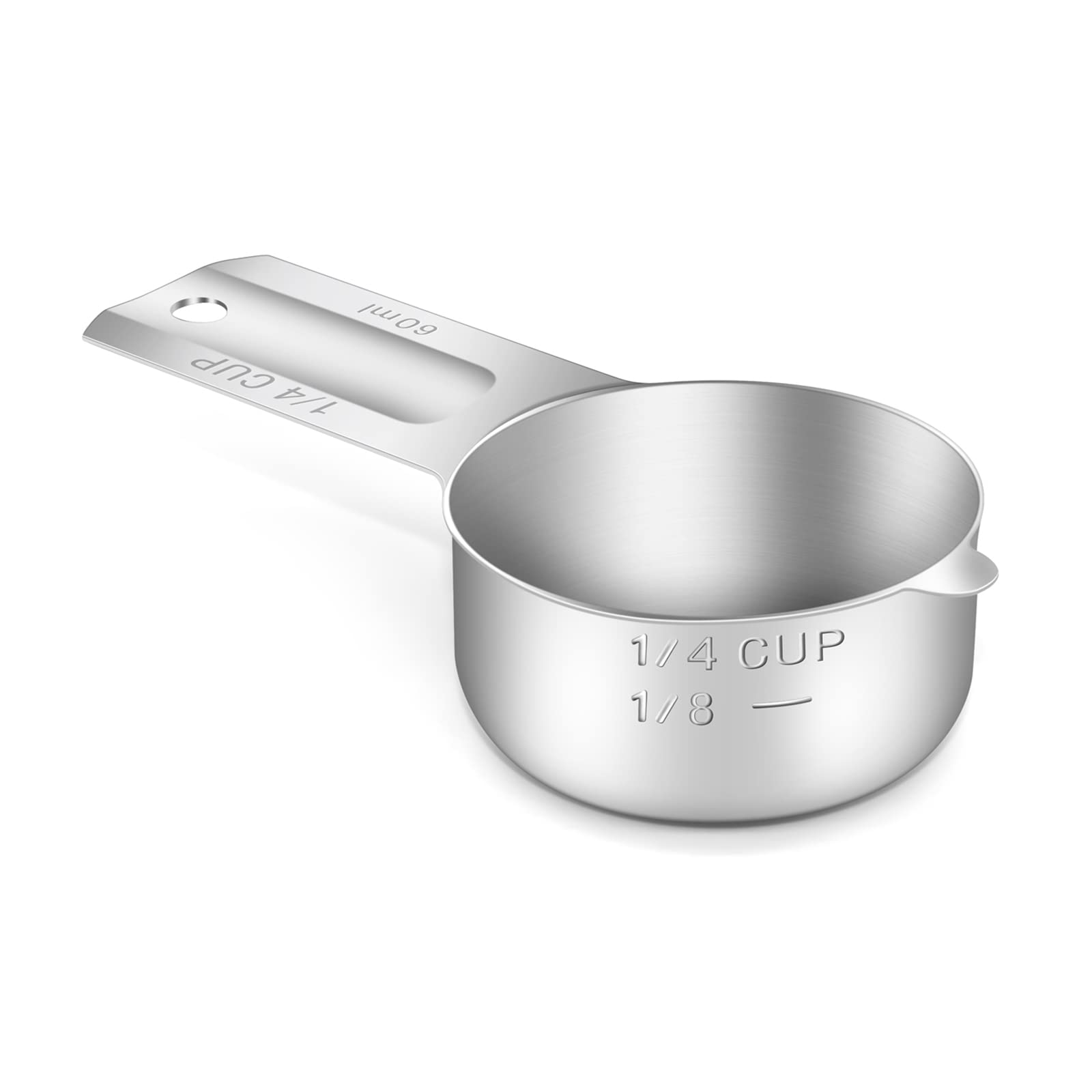 1PCS 1/4CUP(60ml, 2oz) Measuring Cup, 18/8 Stainless Steel Measure Scoop