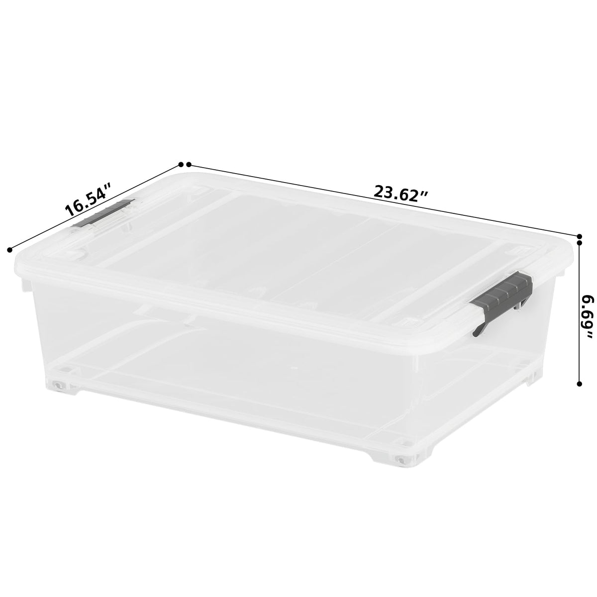 3 Pack 25 Qt Plastic Under Bed Storage Bin with Secure Lids (3 Count)