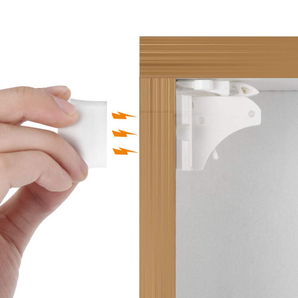 Adhesive Magnetic Locks for Cabinets & Drawers (32 Count)