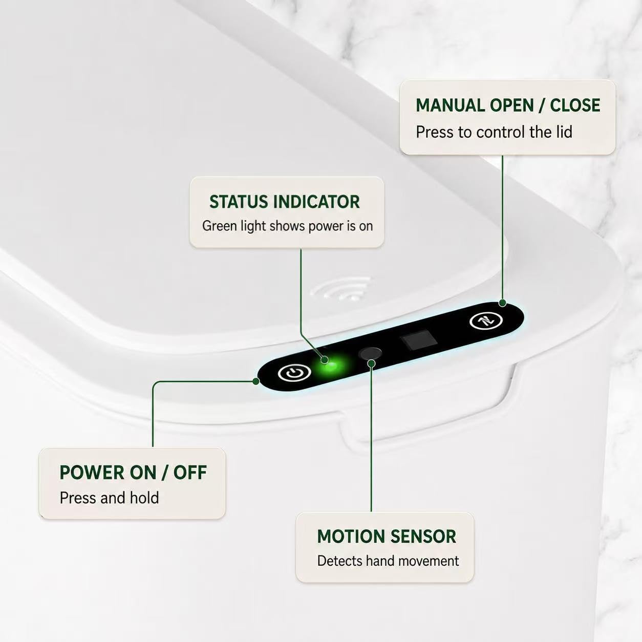 Automatic Small Bathroom Trash Can with Lid
