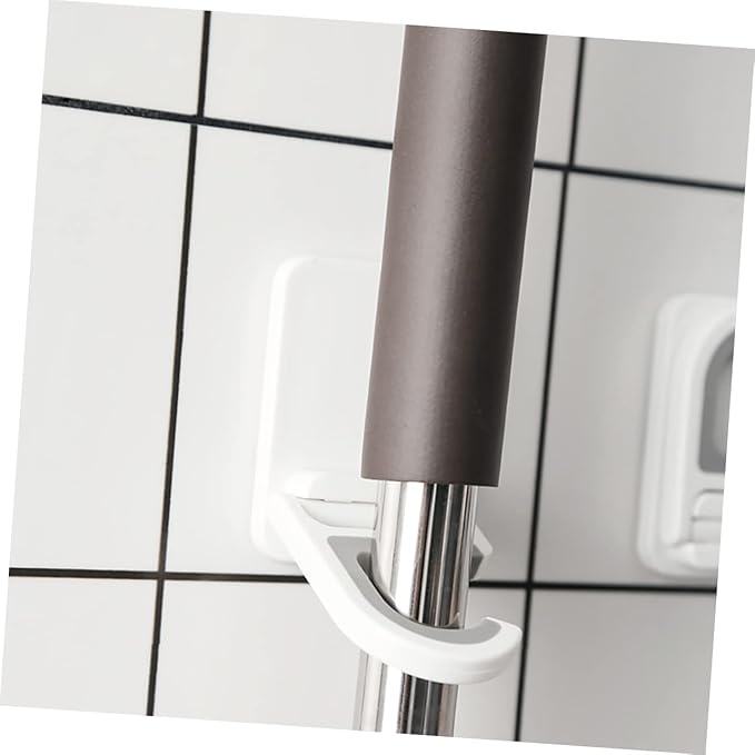 3pcs Punch Mop Holder Clips Multifunctional Mop Hanger Wall Mount Broom Organizer Hooks Strong for Home Office Restaurant