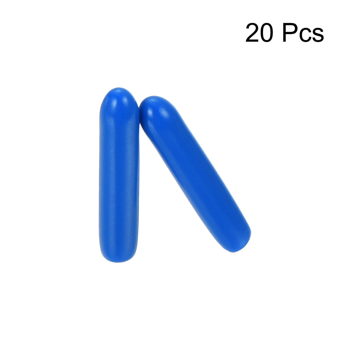 20pcs Rubber End Caps 2.5mm ID Vinyl PVC Round Tube Bolt Cap Cover Screw Thread Protectors Blue