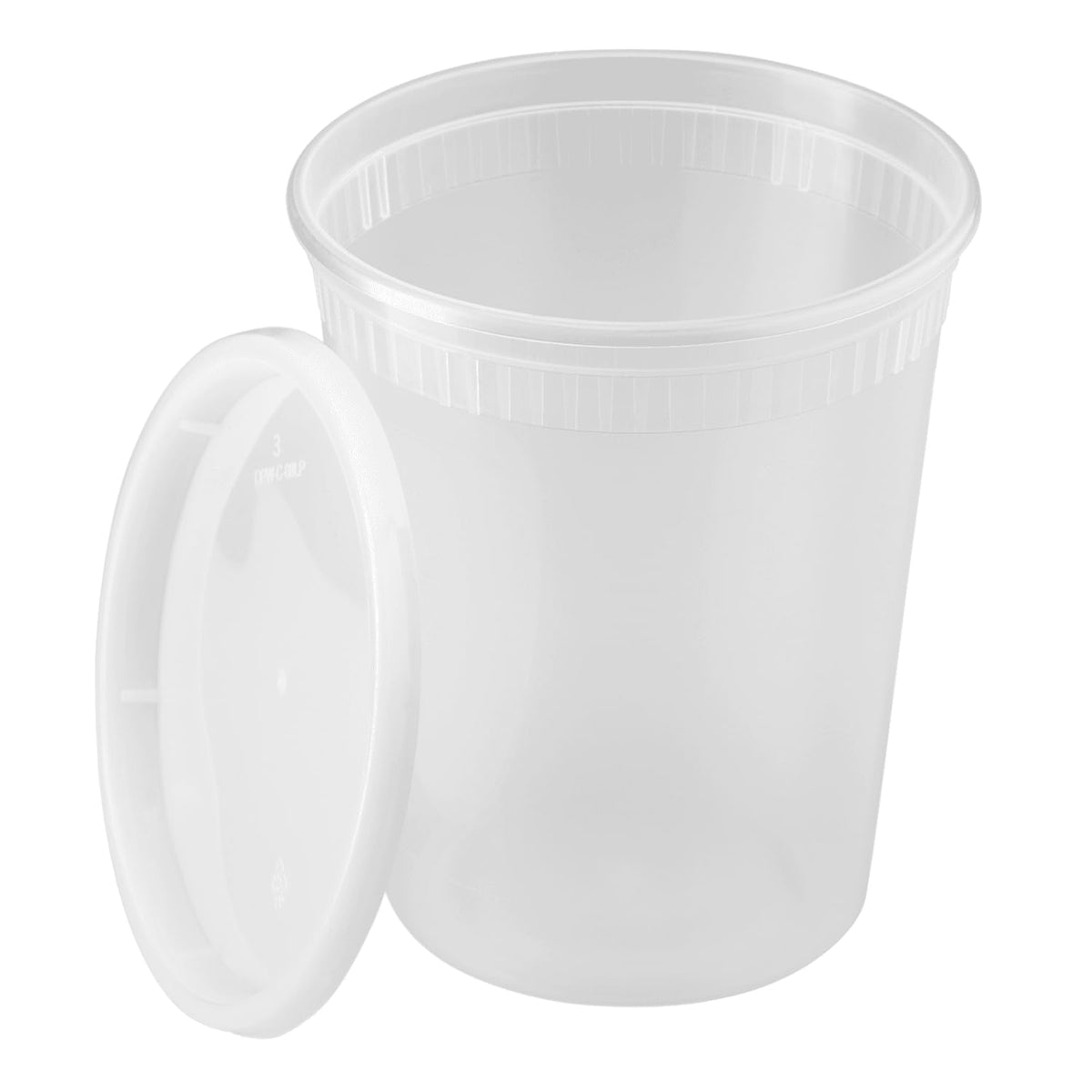 32oz 240 ct] Clear PP Injection Molded Round Deli Containers with Lids (240 Count)