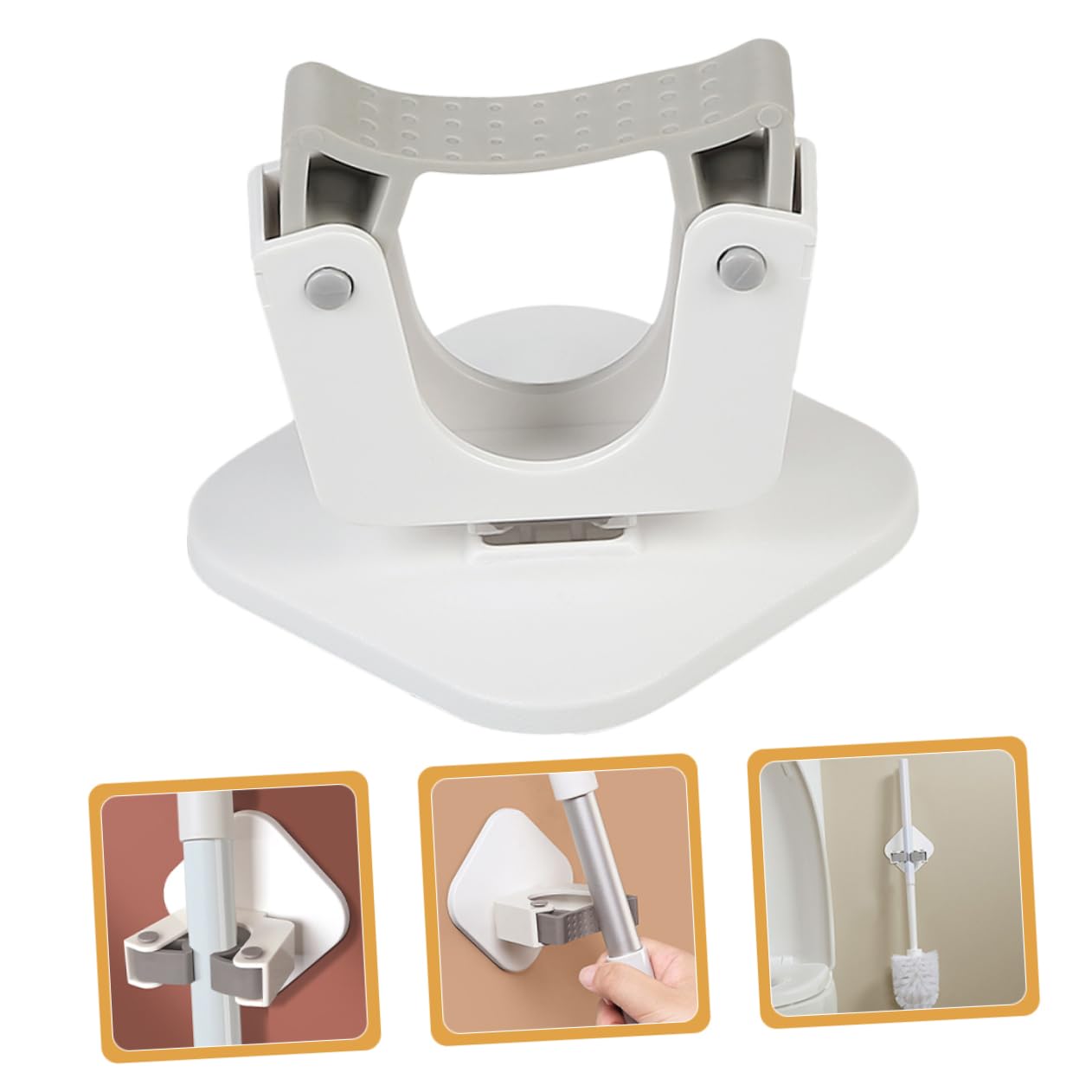 Mop Hanger Wall Mount Adhesive Broom Hooks Mop Bucket Wall Hooks for Cleaning Tools Easy Install