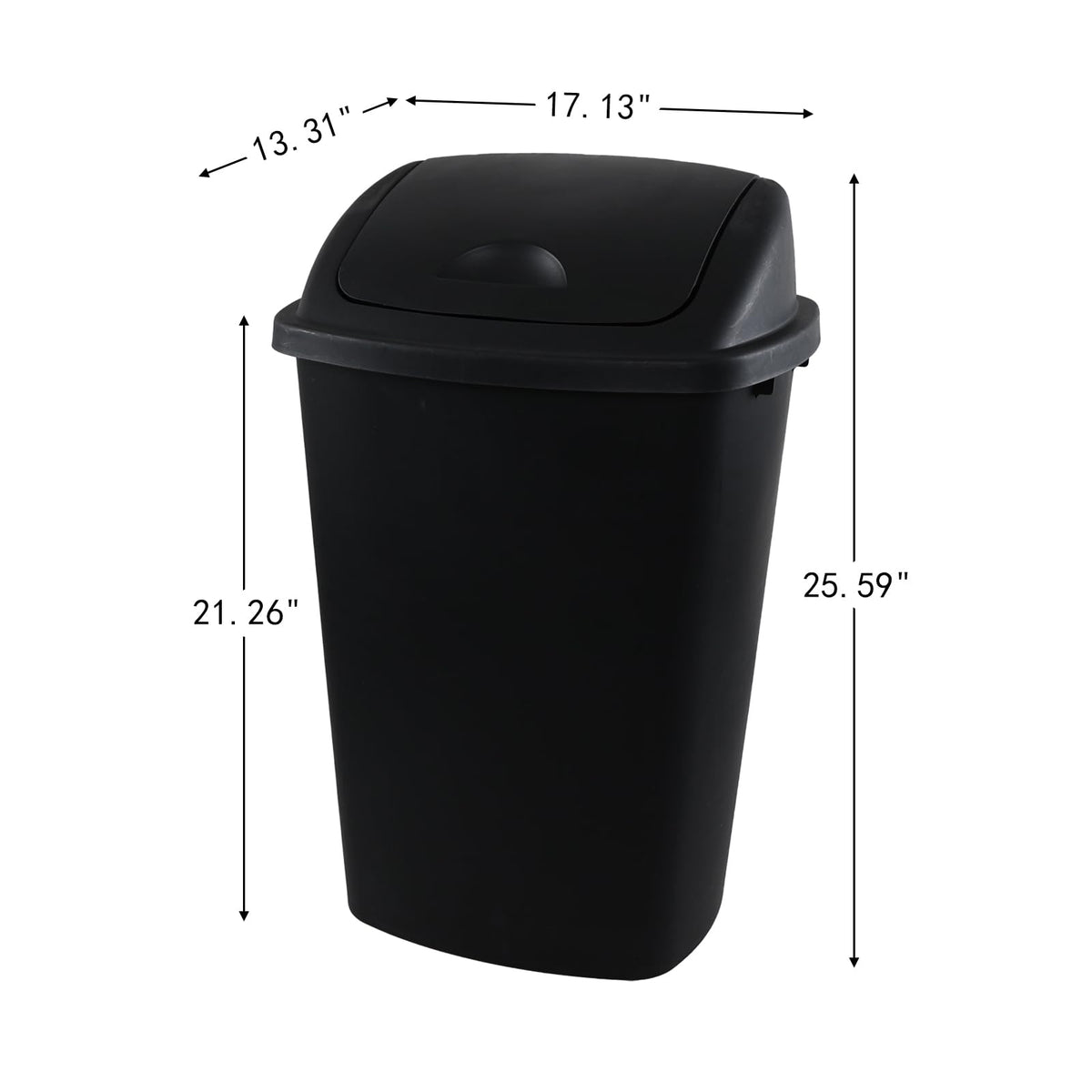 13 Gallon Kitchen Trash Can with Swing Lid (4 Count)