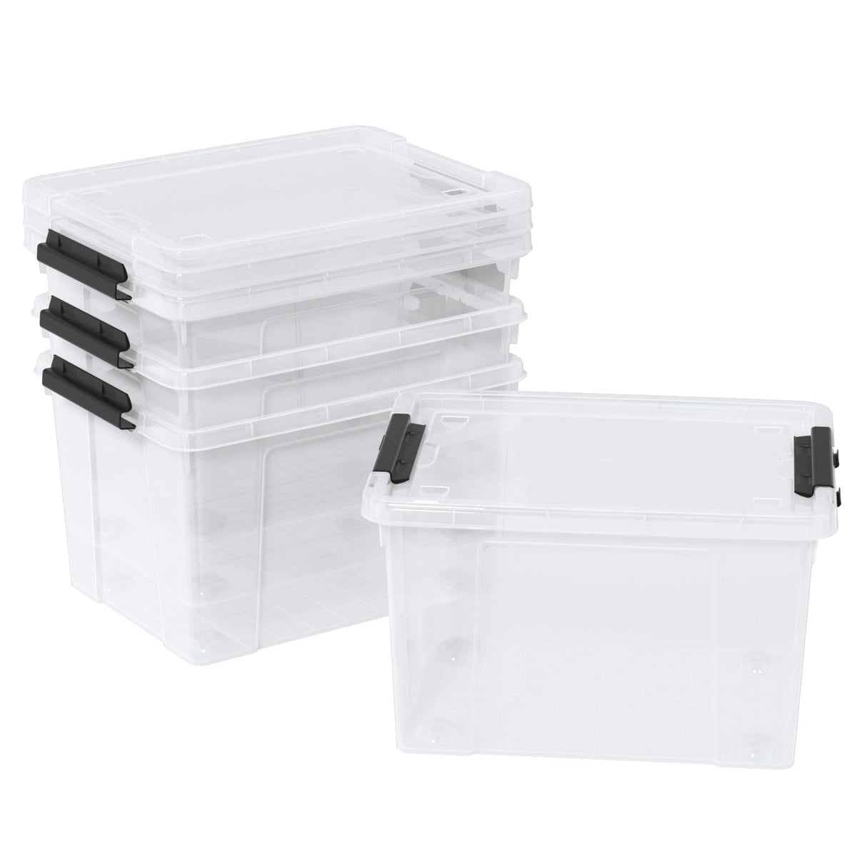 Clear Storage Totes with Lids (4 Count)