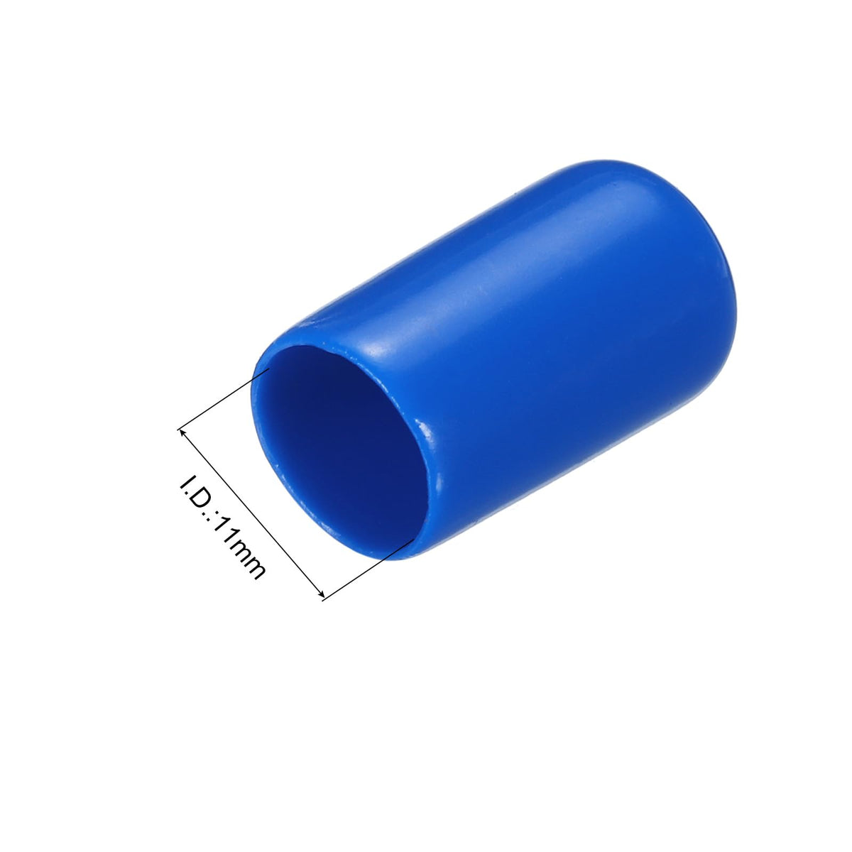20pcs Rubber End Caps 11mm ID Vinyl PVC Round Tube Bolt Cap Cover Screw Thread Protectors Blue
