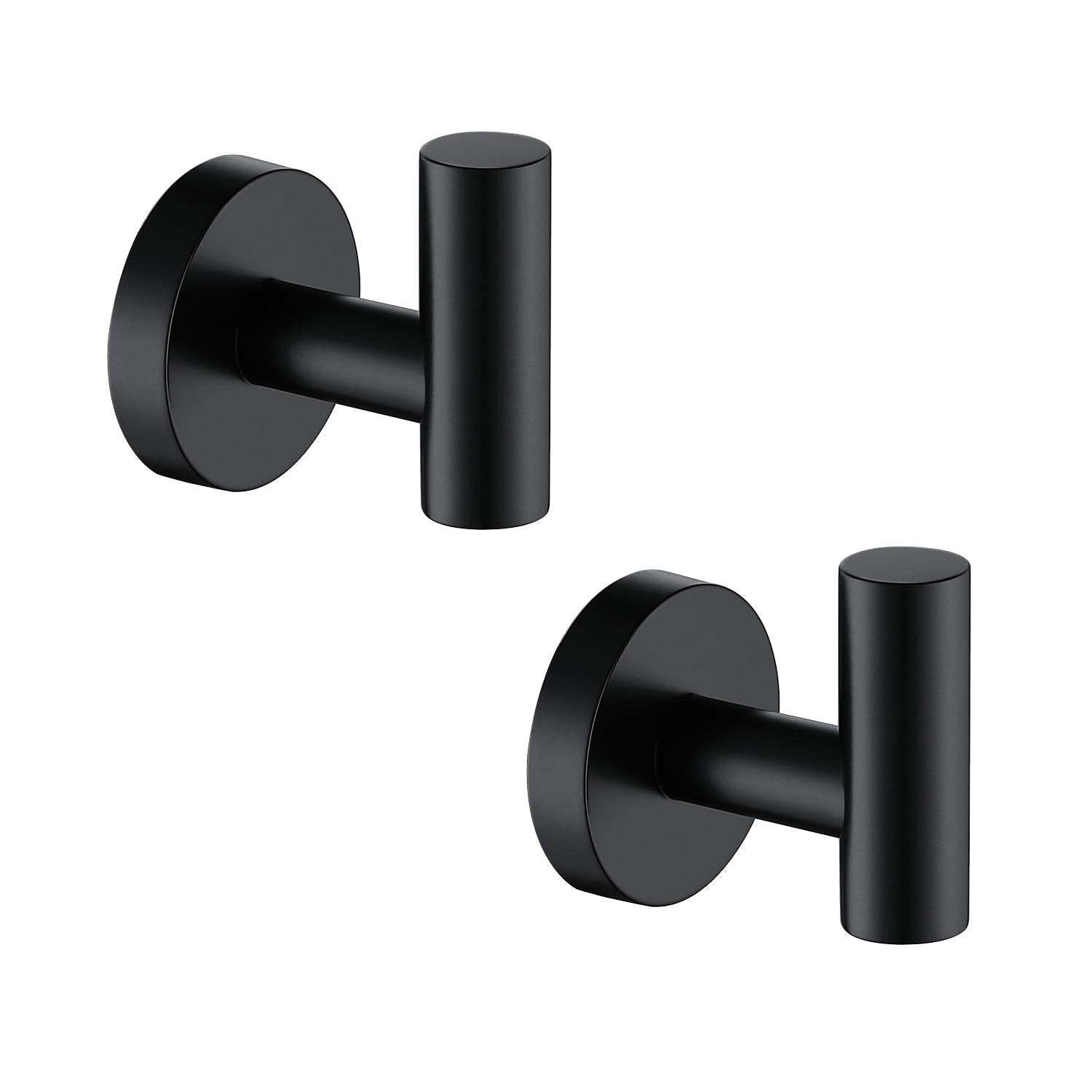 Matte Black Bathroom Towel Coat Hook Stainless Steel (2 Count)