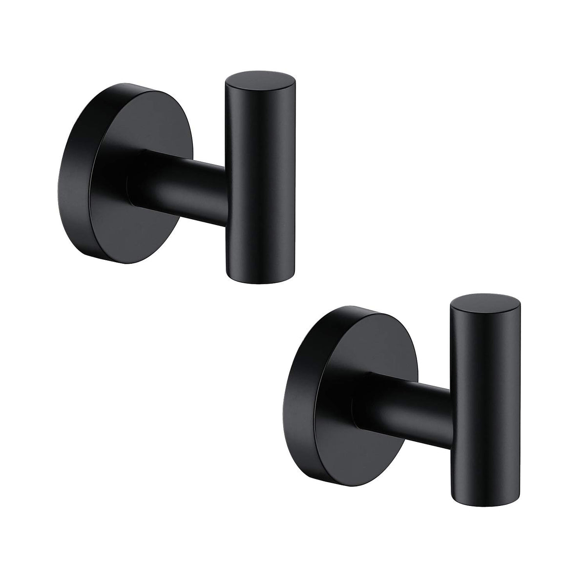 Matte Black Bathroom Towel Coat Hook Stainless Steel (2 Count)