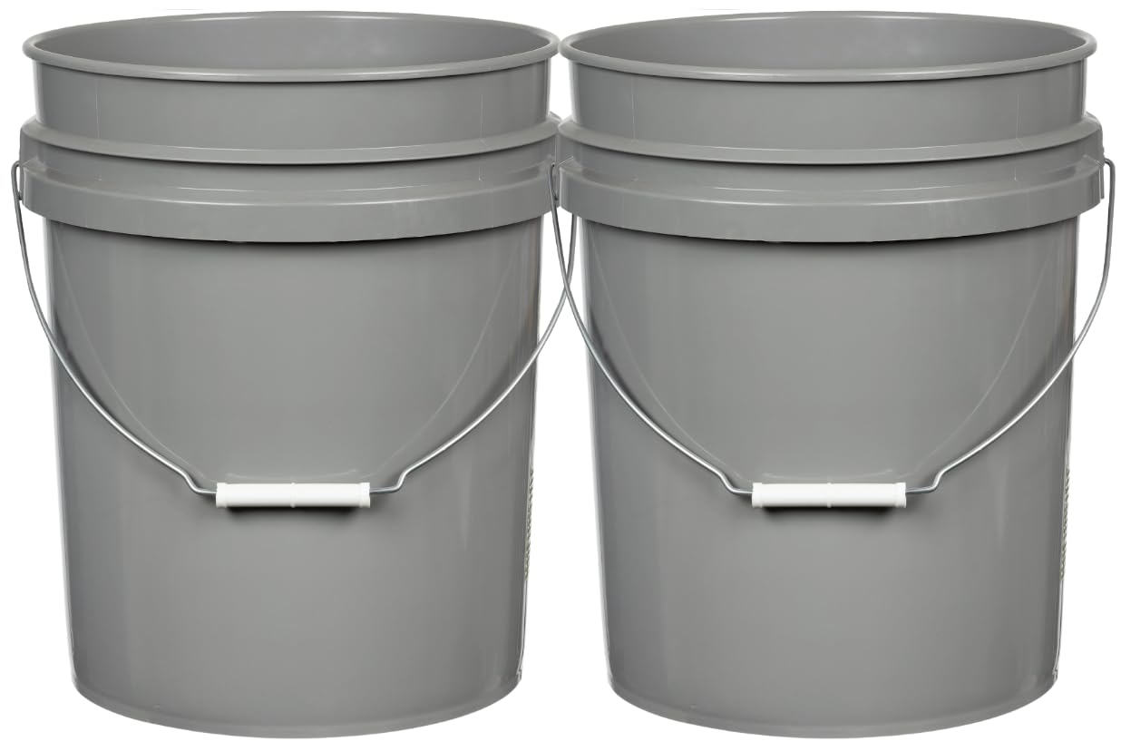 5 Gallon Premium HPDE Plastic Bucket (2 Count)