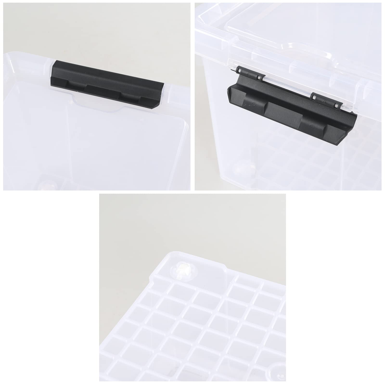 4 Pack 22 L Clear Plastic Storage Box with Wheels (4 Count)