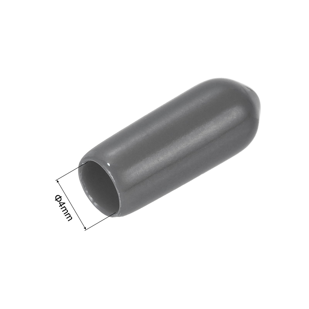 20pcs Rubber End Caps 4mm ID Vinyl PVC Round Tube Bolt Cap Cover Screw Thread Protectors Dark Grey