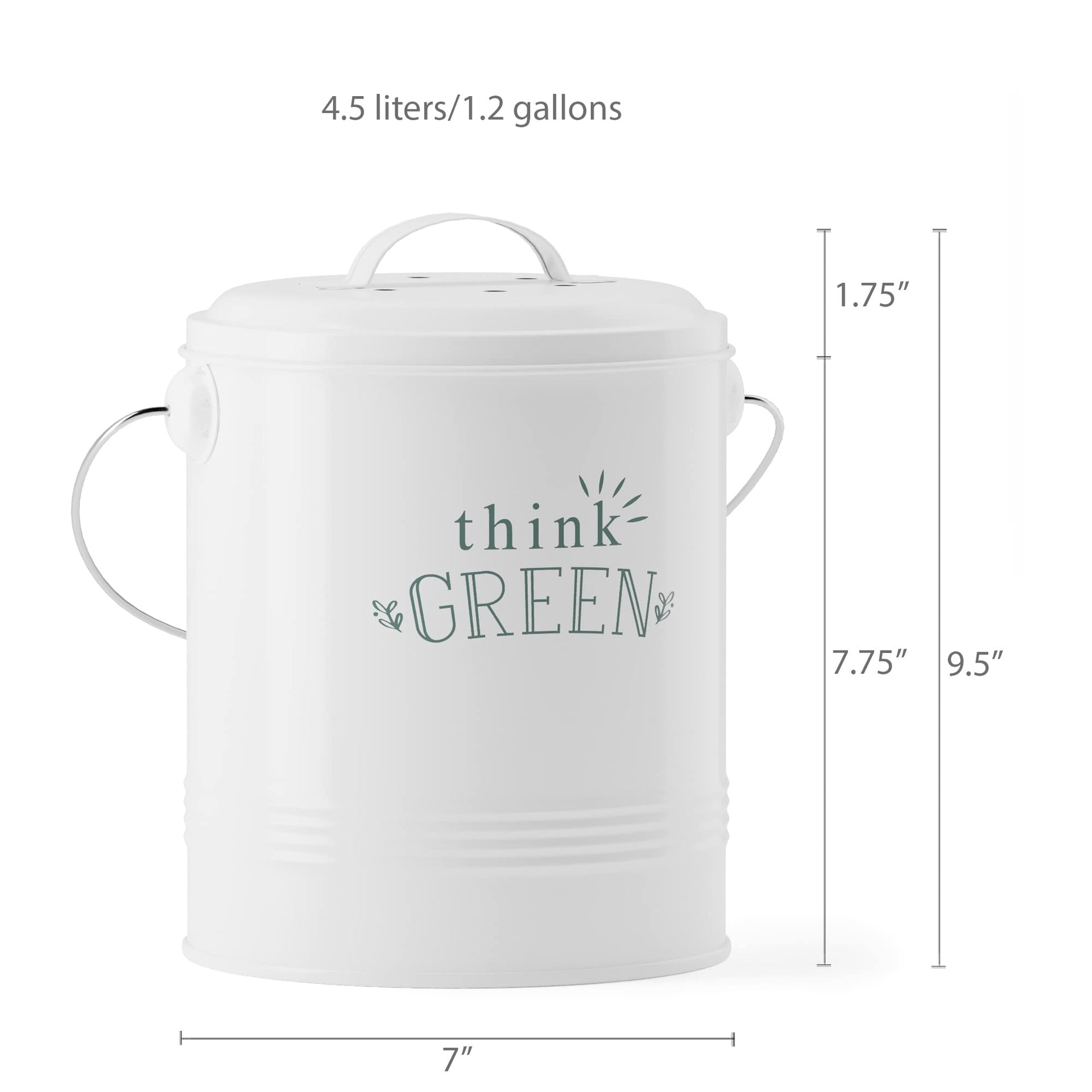1.2 Gallon Kitchen Counter Compost Bin with Lid