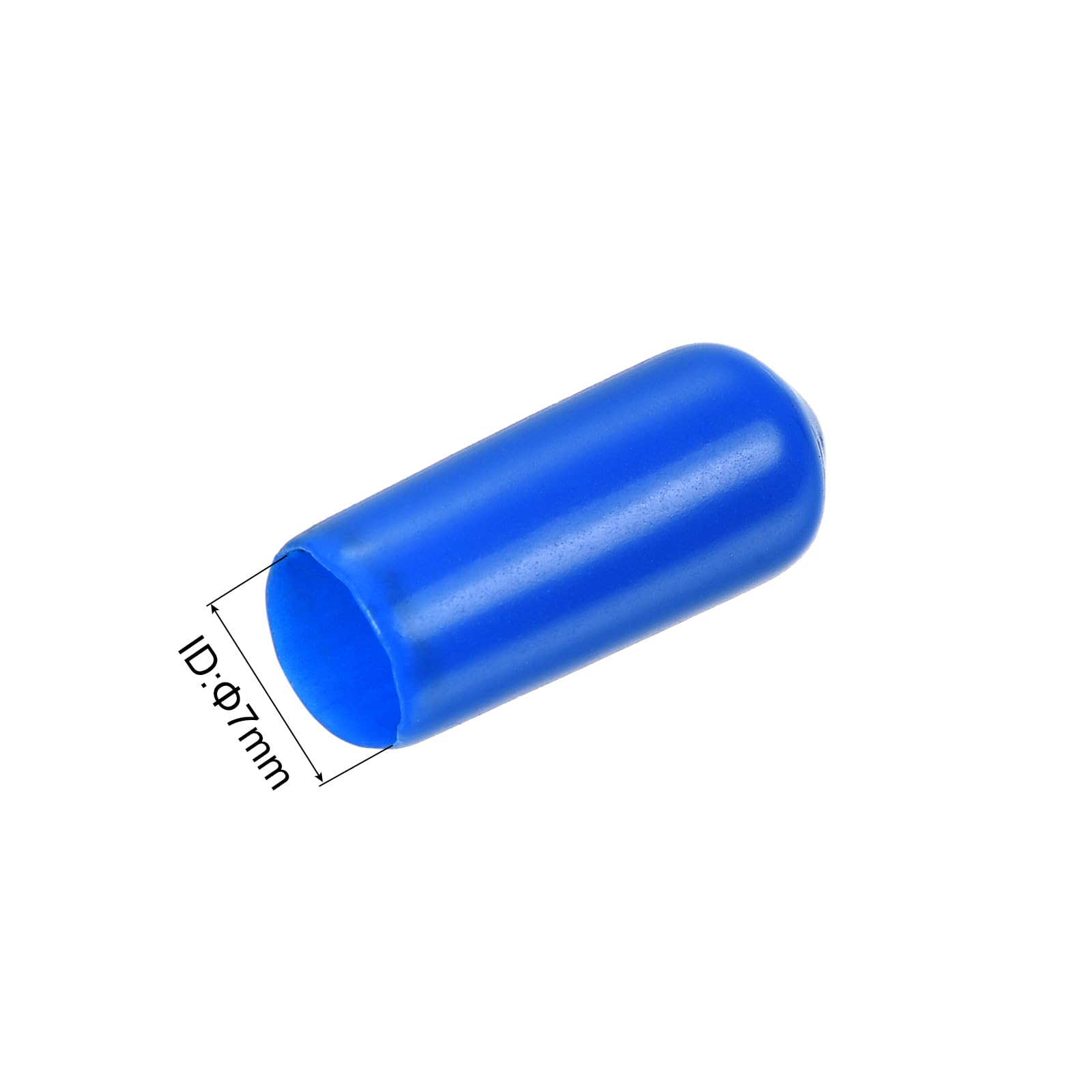 20pcs Rubber End Caps 7mm ID Vinyl PVC Round Tube Bolt Cap Cover Screw Thread Protectors Blue