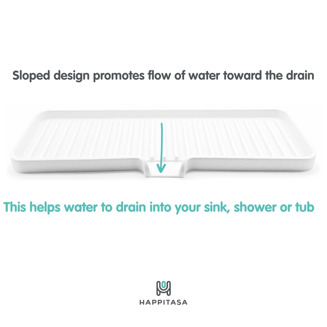 Silicone Soap Dish Tray and Sponge Holder with Drain Chute