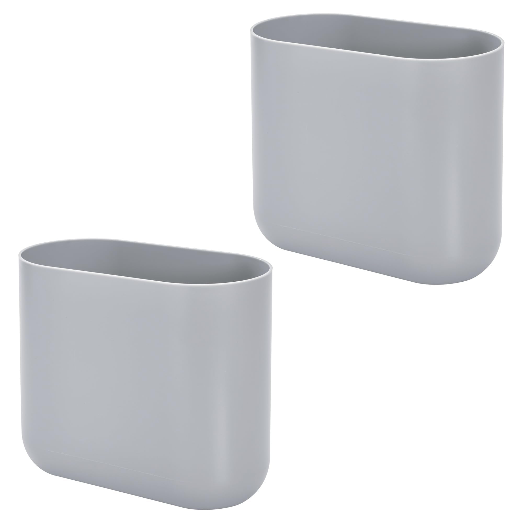 Small Slim Plastic Bathroom Trash Can (2 Count)