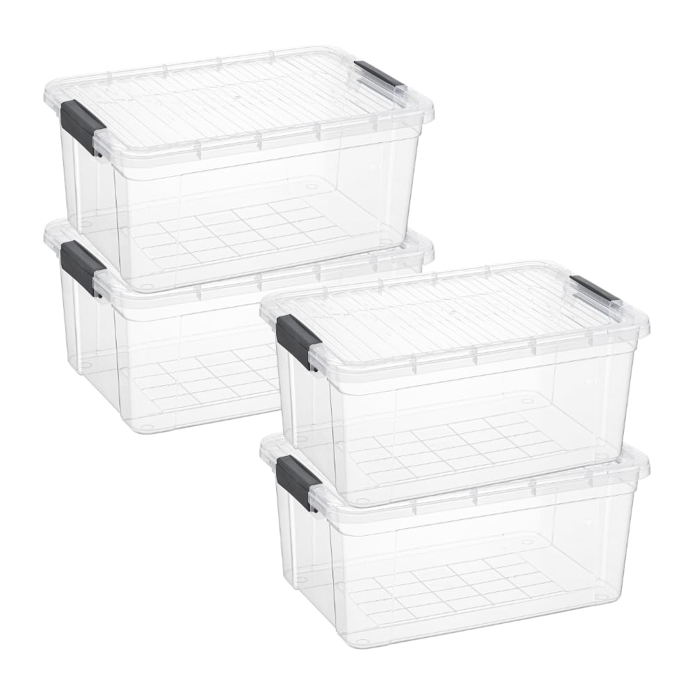 Storage Bins with Lids (4 Count)