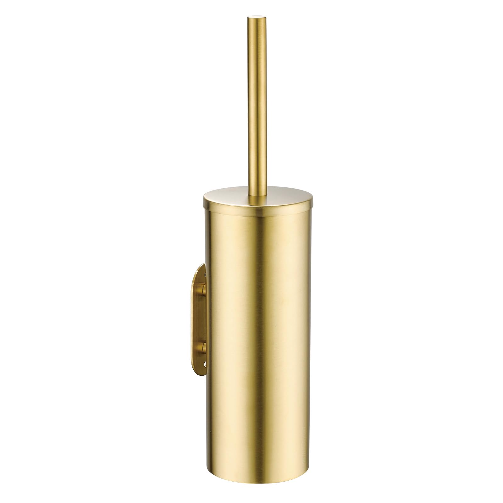 Brushed Gold Stainless Steel Wall Mounted Toilet Brush and Cover