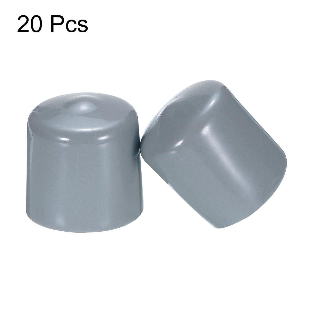 20pcs Rubber End Caps 29mm ID Vinyl PVC Round Tube Bolt Cap Cover Screw Thread Protectors Grey