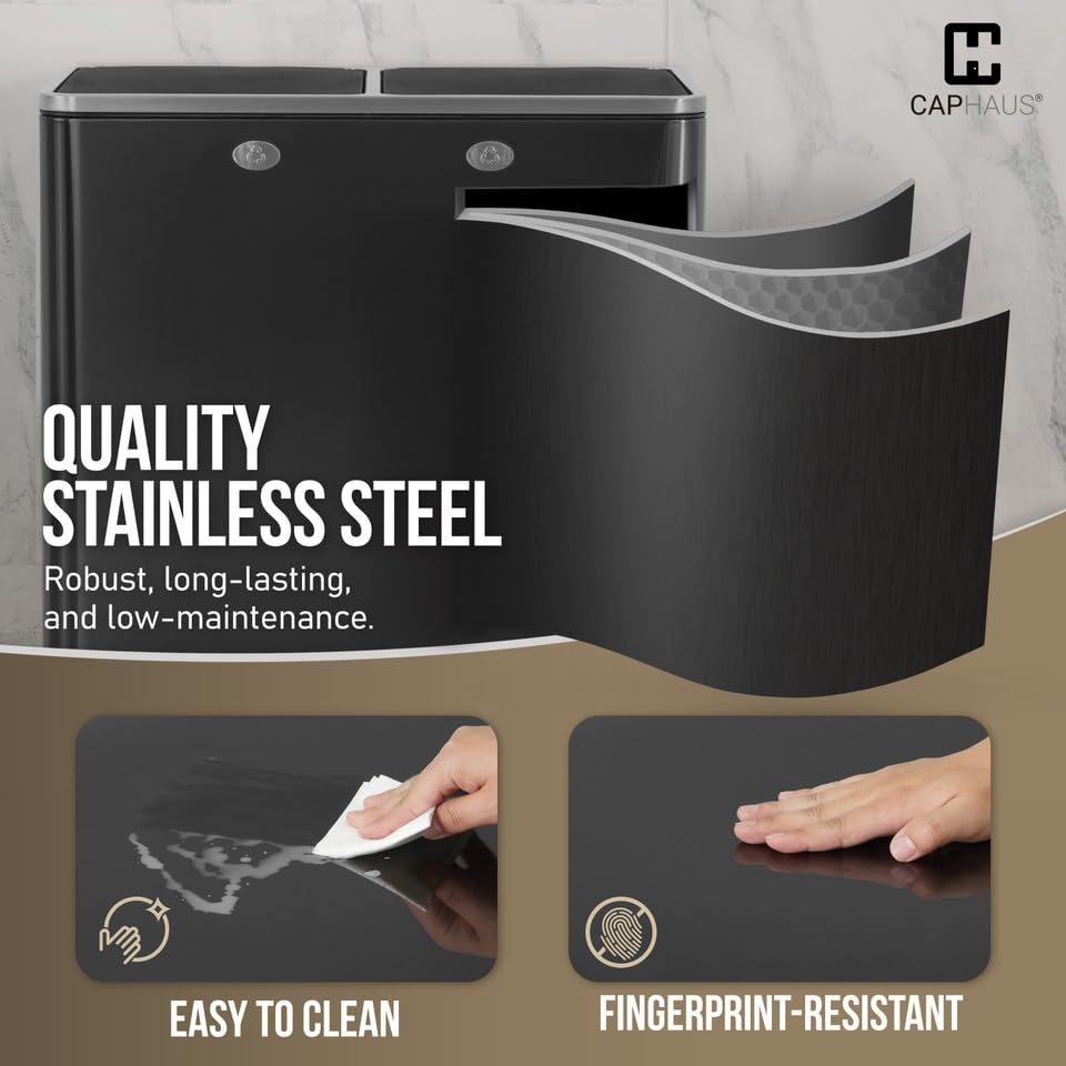 Black Dual Trash Can w (2 Count (30L each))