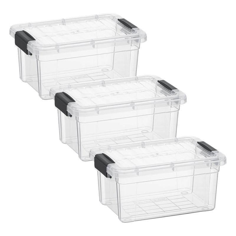 Clear Storage Boxes with Lids (3 Count)