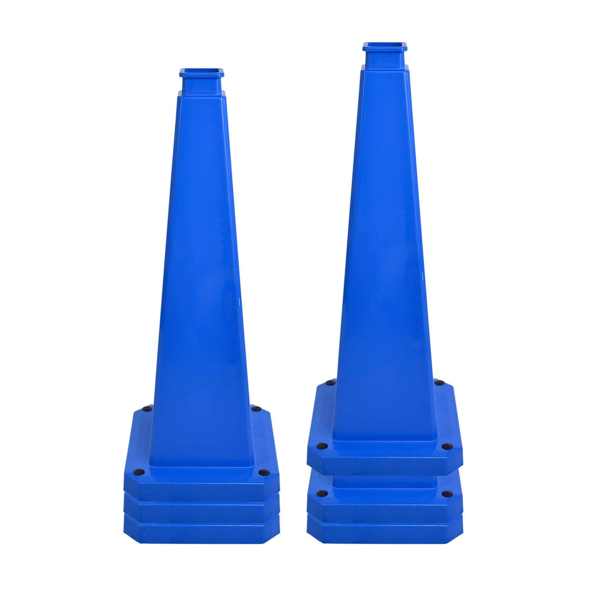 6 Pack 28 Inch Solid Blue Traffic Cone