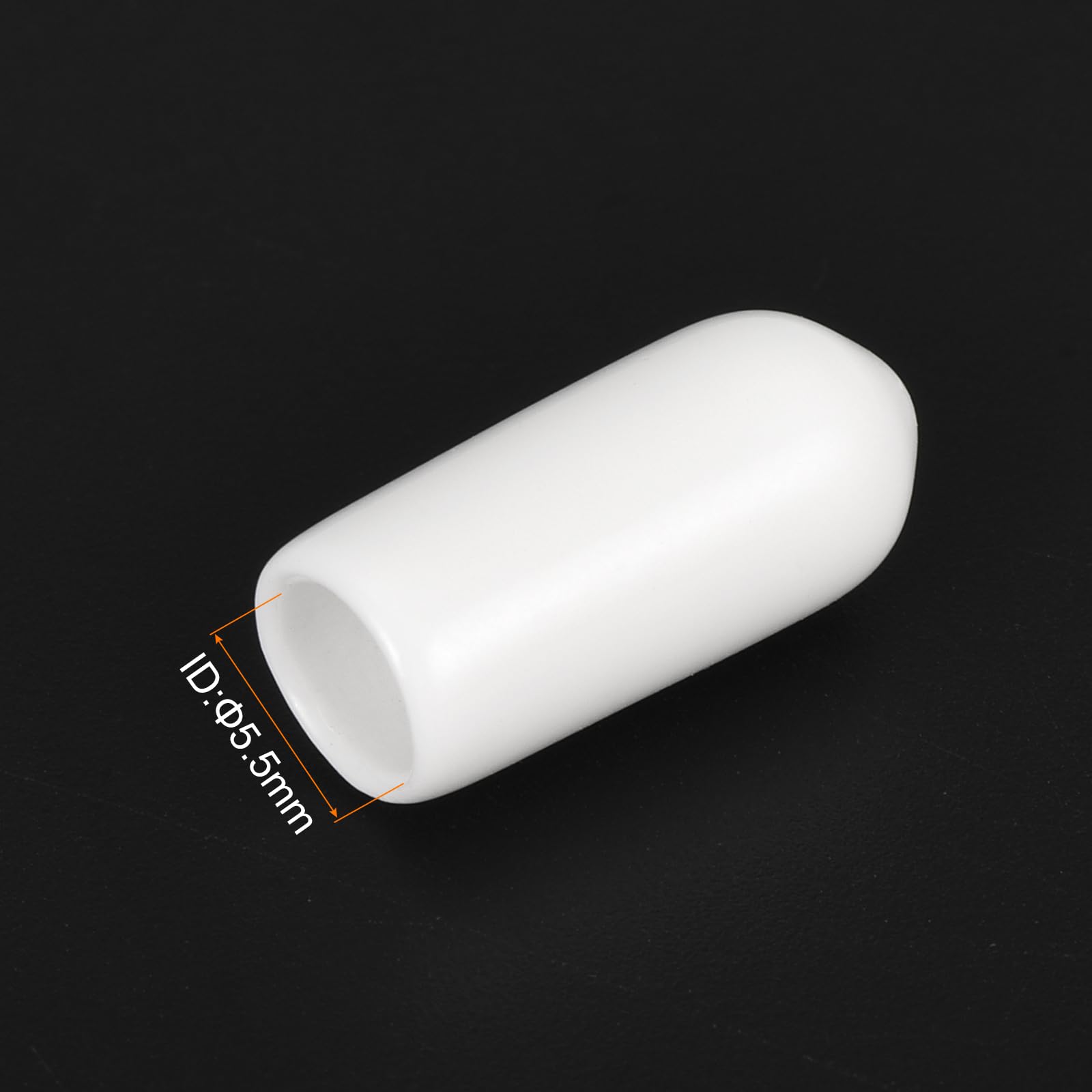 20pcs Rubber End Caps 5.5mm ID Vinyl Round End Cap Cover Screw Thread Protectors White