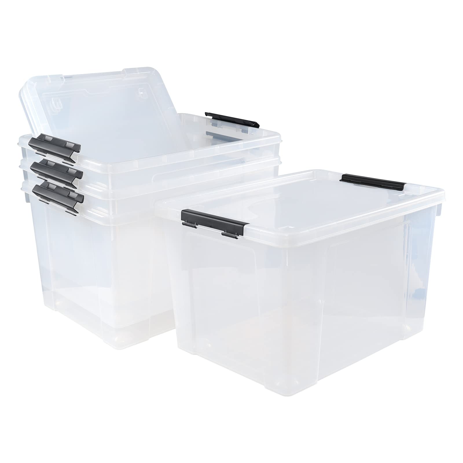 4 Pack Clear Storage Latch Bin with Lid (4 Count)