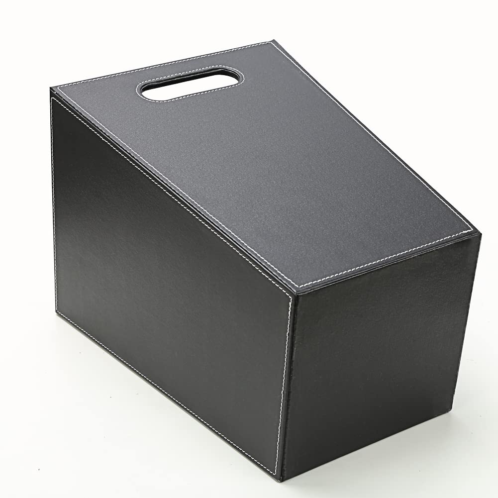 Classic Pu Leather Trash Can Wastebasket