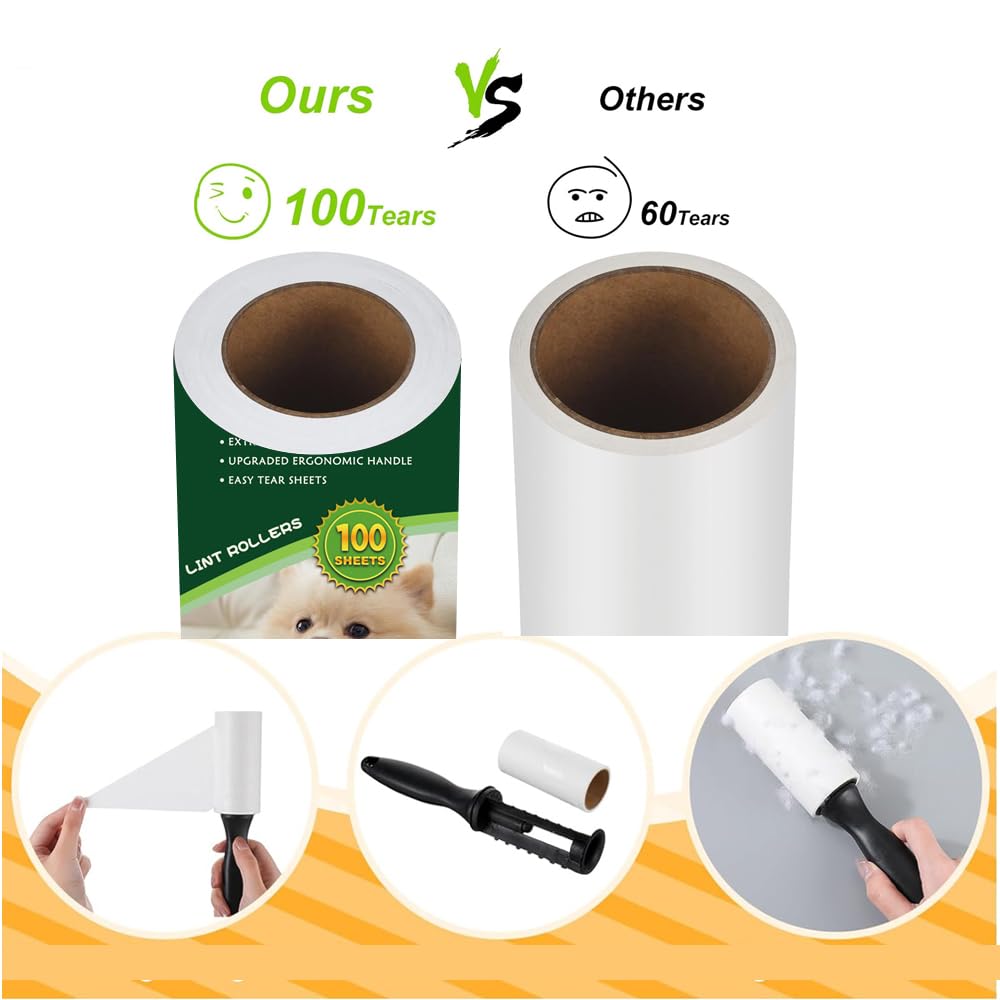 Lint Rollers for Pet Hair Extra Sticky (600 Count)