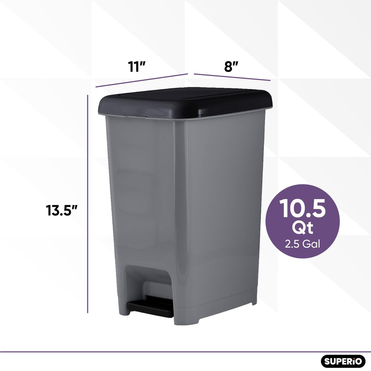 Slim Trash Can with Foot Pedal