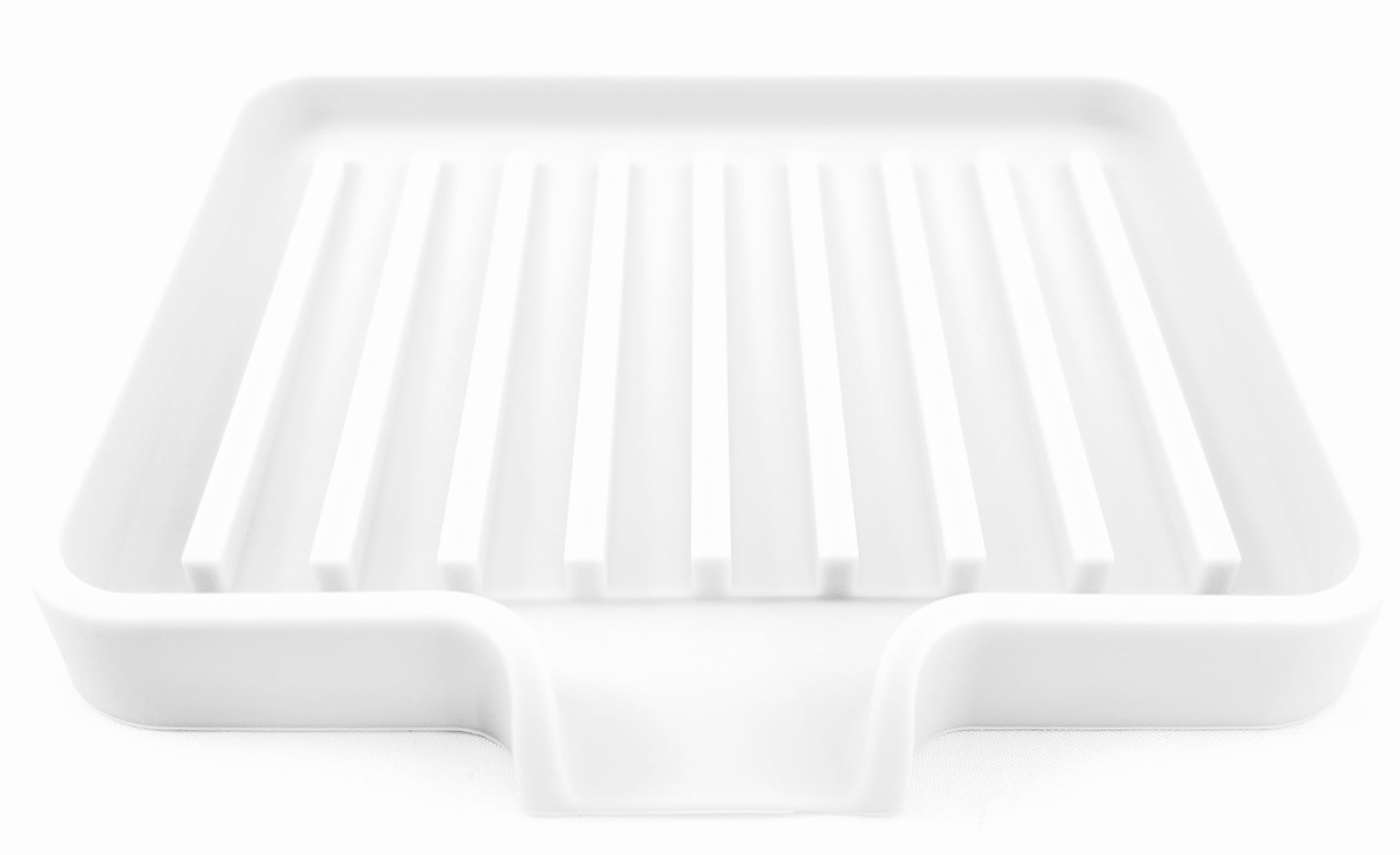 Silicone Soap Dish Tray and Sponge Holder with Drain Chute (2 Count)