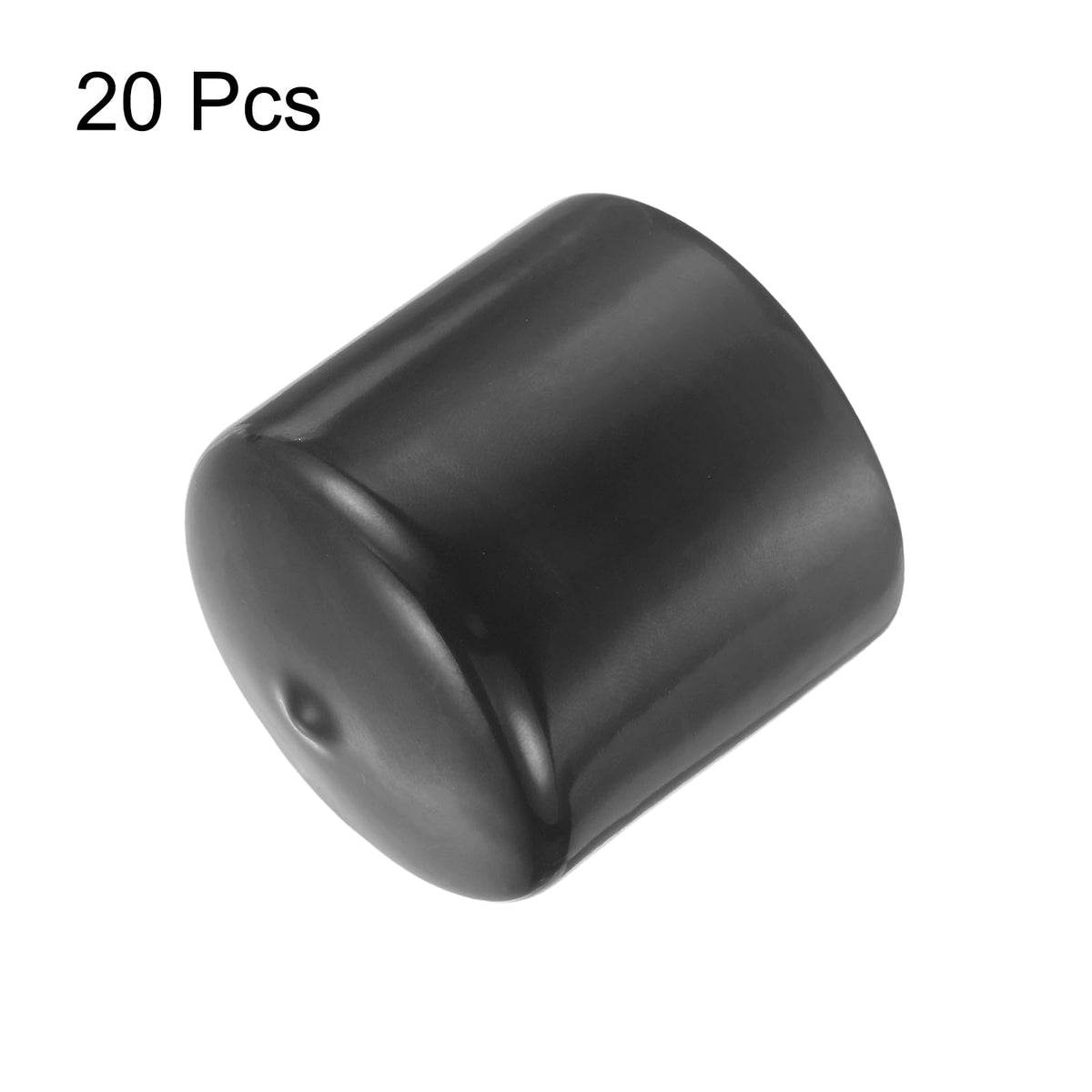 20pcs Rubber End Caps 46mm ID Vinyl Round Tube Bolt Cap Cover Thread Protectors Dark Grey