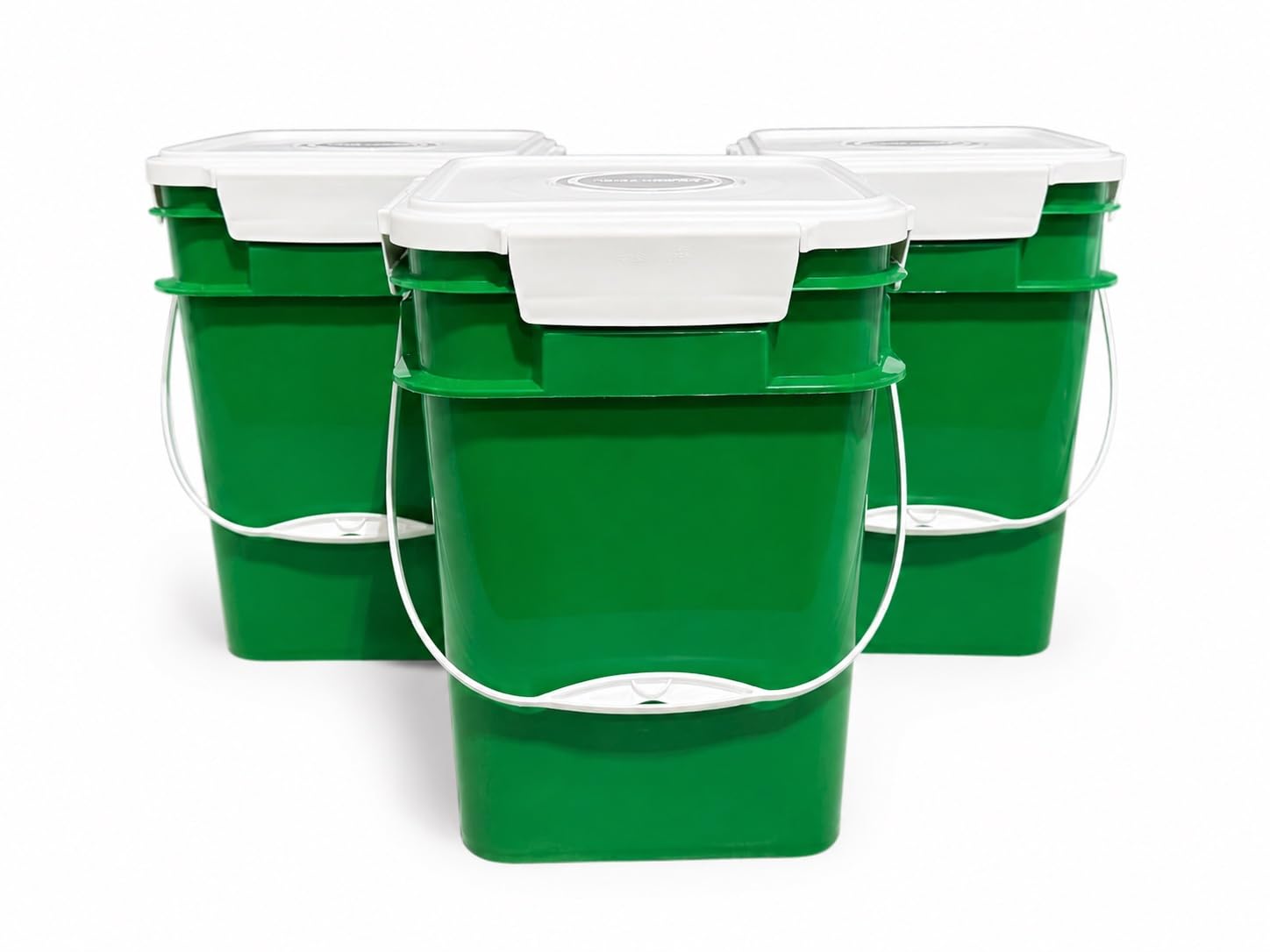 4 Gallon Square Food Grade Bucket Pail with Plastic Handles and Lid