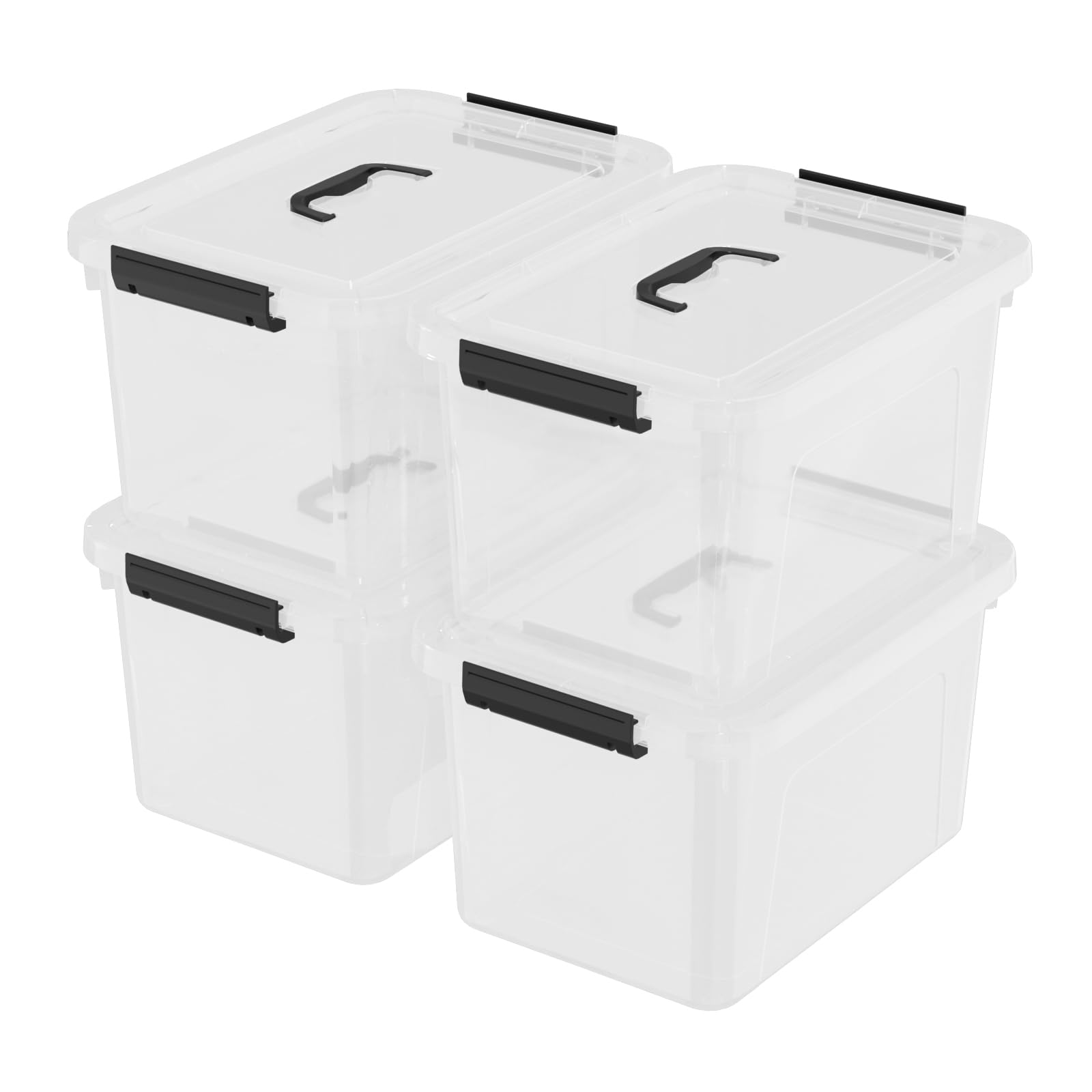 18 L Clear Latch Storage Bins with Handle (4 Count)