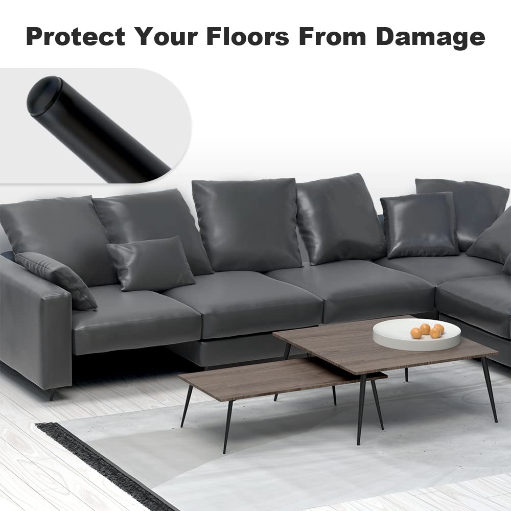 4PCS 12 Inch Matte Black Tapered Angled Legs for Furniture