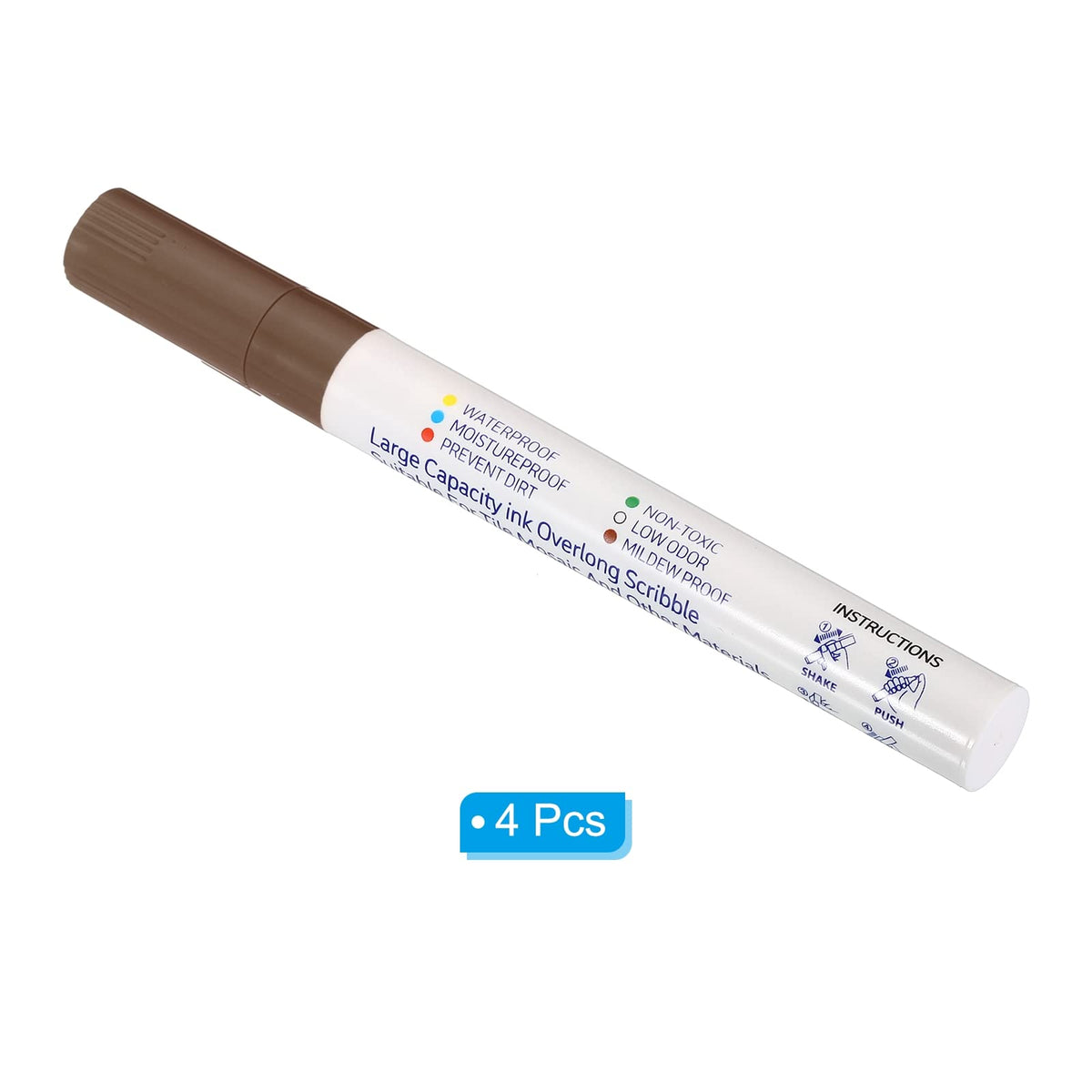Grout Pen 4 Pack Dark Brown Tile Marker Waterproof Grout Sealer Pen Tile Repair Pens Paint Pens for Wall Floor Bathroom Kitchen Refresh (4 Count)