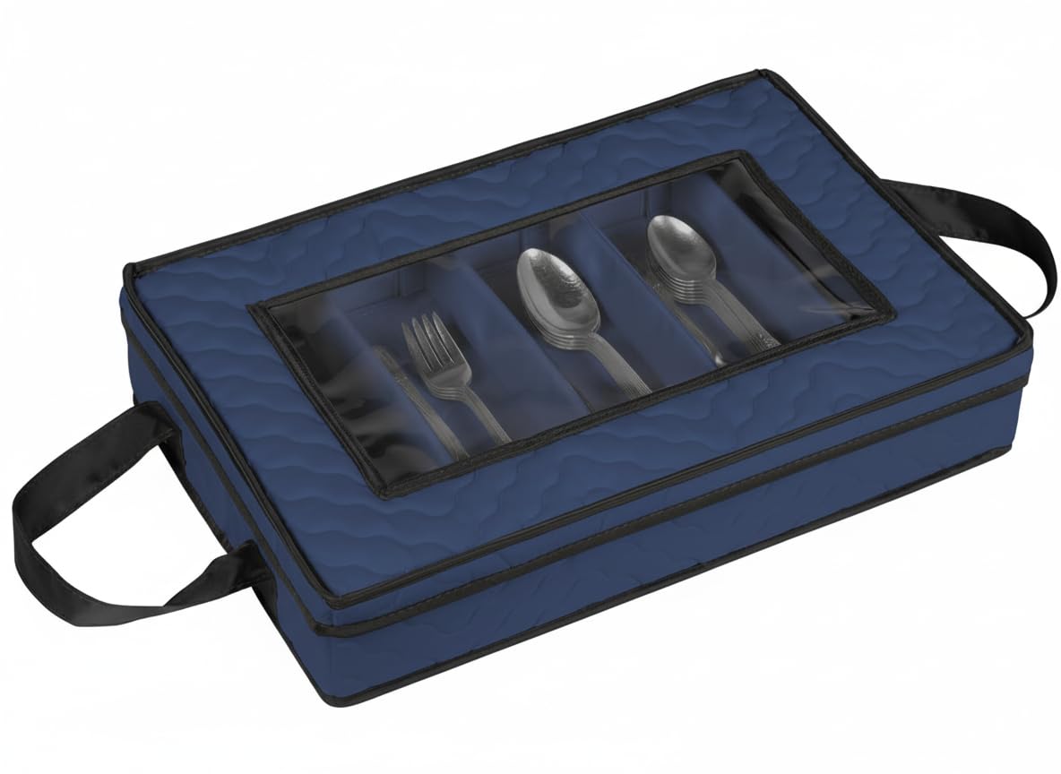 Flatware Storage Case 5 Compartments Silverware Container Box