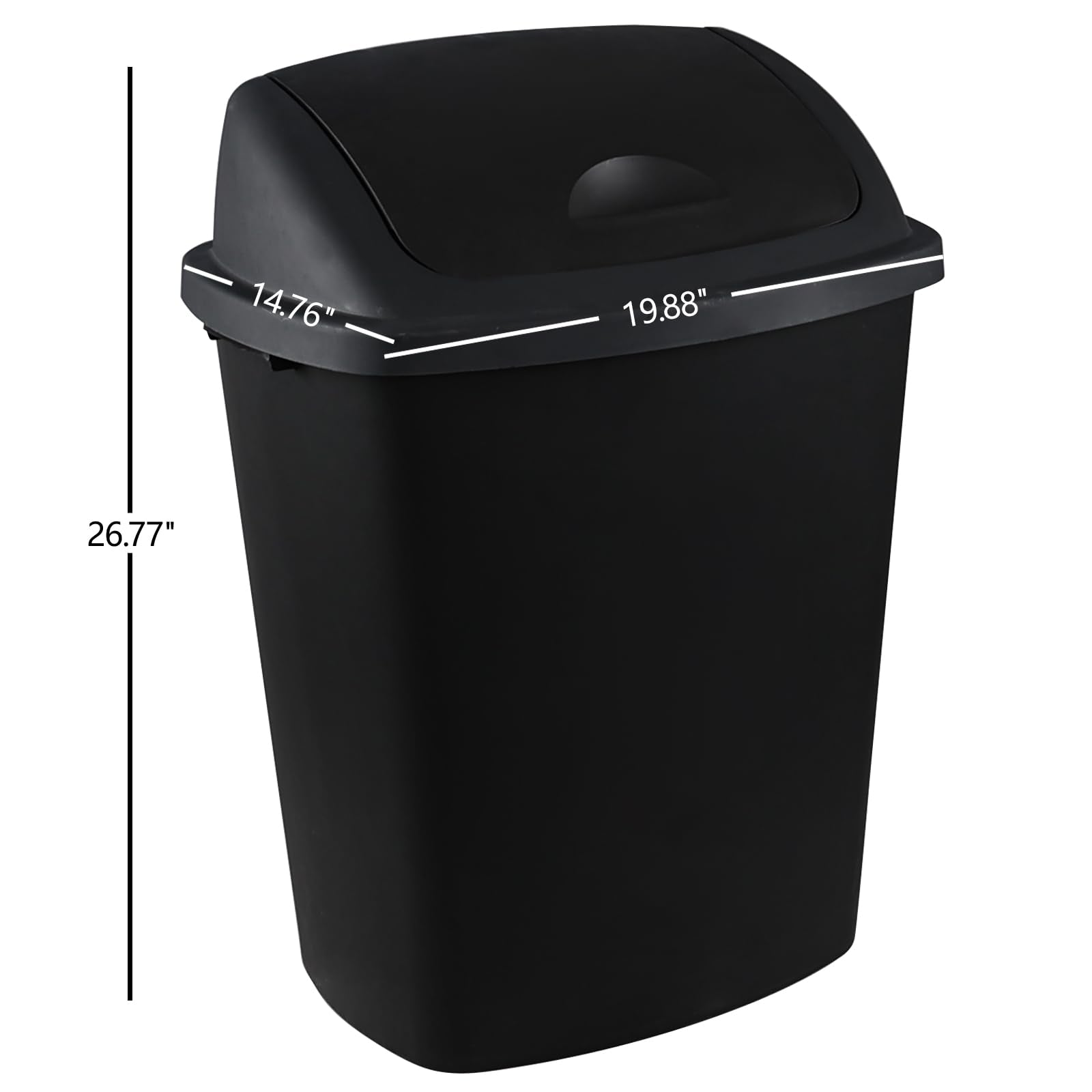 18 Gallon Tall Trash Can with Swing Lid (4 Count)