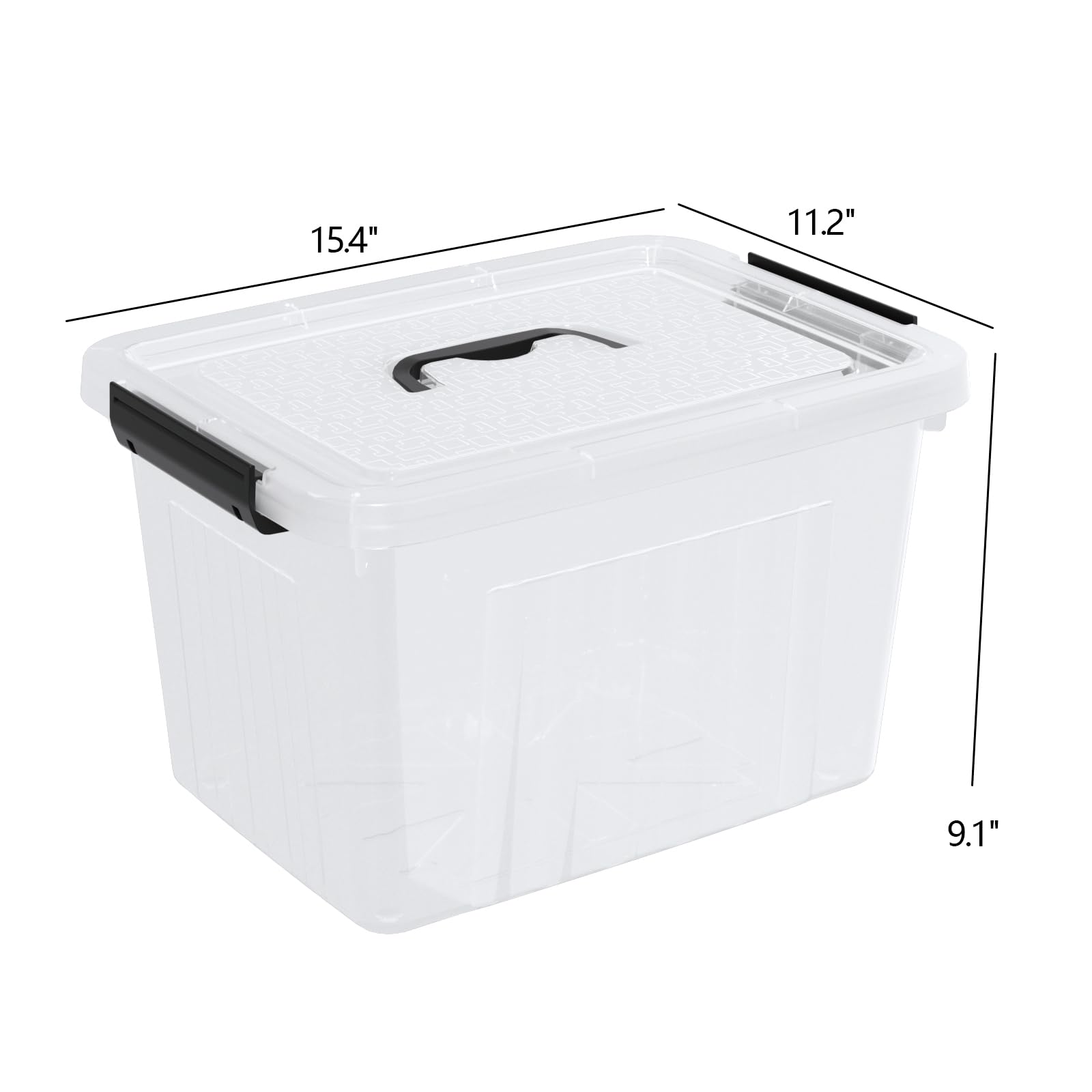 18 Quart Clear Plastic Storage Latching Bin with Lids (4 Count)