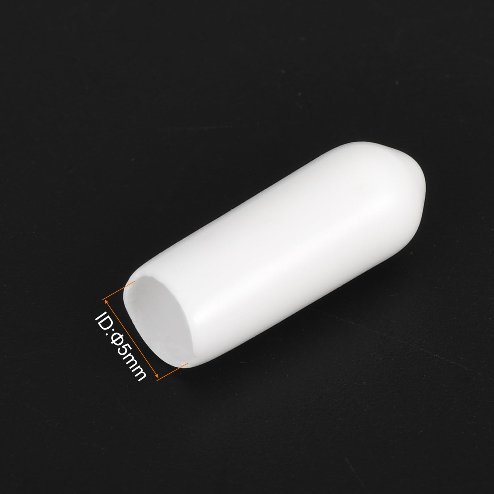 20pcs Rubber End Caps 5mm ID Vinyl Round End Cap Cover Screw Thread Protectors White