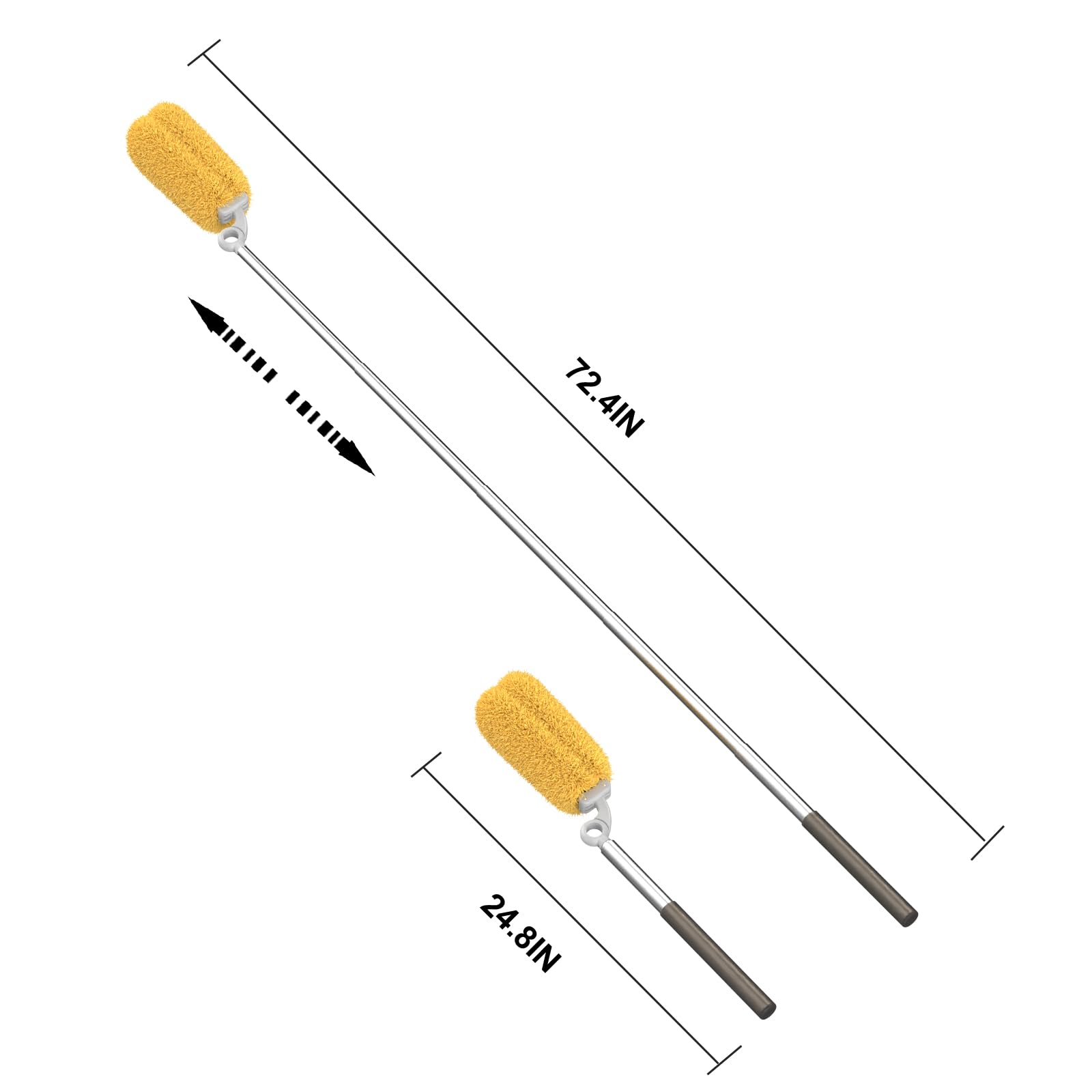 Long Handle Dusters for Cleaning with 2 Replacement Heads (3 Count)